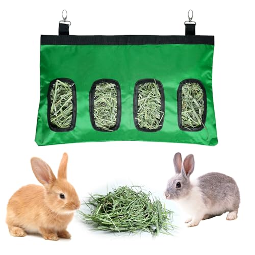 ZephyrCraft Kaninchen Heutasche, Heu-Futterbeutel, Meerschweinchen Futterstation, Kleintier Futtersack für Hasen, Chinchillas und Hamster, mit 4 Fenstern ZephyrCraft Kaninchen Heutasche, Heu-Futterbeutel, Meerschweinchen Futterstation, Kleintier Futtersack für Hasen, Chinchillas und Hamster, mit 4 Fenstern von ZephyrCraft