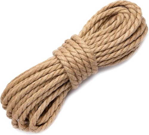 ZephyrCraft Juteseil 8mm x 10M - Starkes Naturfaser Hanfseil für Garten, DIY, Dekoration, Bündeln und Camping - Robuste Juteschnur, Kordel, Paketschnur, Juteband ZephyrCraft Juteseil 8mm x 10M - Starkes Naturfaser Hanfseil für Garten, DIY, Dekoration, Bündeln und Camping - Robuste Juteschnur, Kordel, Paketschnur, Juteband von ZephyrCraft