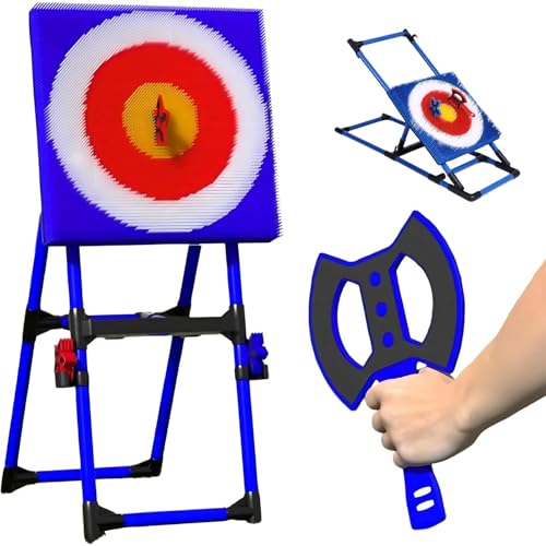ZephyrGlow 2-in-1 Freizeitset für Familien, Kombiniert Axtwerfen und Präzisionsdarts, Axt Wurfspiel Set mit 8 Sicherheitsäxten 8 Soft-Darts für Kinder von ZephyrGlow