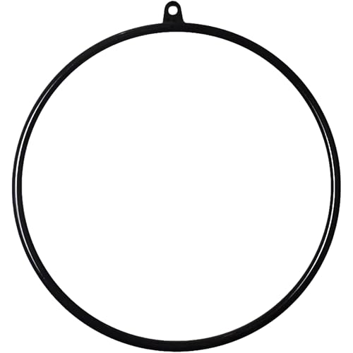 ZephyrGlow Aerial Hoop Set, Professional Aerial Lyra Hoop, Zirkusluftausrüstung Yoga Hoop, Tanz FitnessgeräTe, 85cm/90cm 2 Größen, füR Zuhause, Fitnessstudio, Zirkusse,Black-85cm von ZephyrGlow
