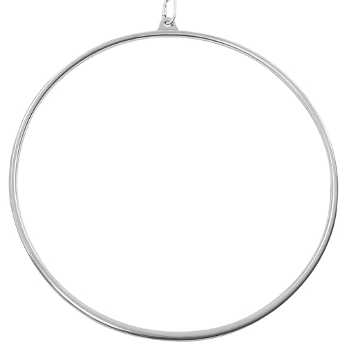ZephyrGlow Aerial Hoop Set, Professional Aerial Lyra Hoop, Zirkusluftausrüstung Yoga Hoop, Tanz FitnessgeräTe, 85cm/90cm 2 Größen, füR Zuhause, Fitnessstudio, Zirkusse,Silver-85cm von ZephyrGlow