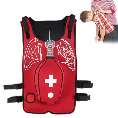 ZephyrGlow Anti-Erstickungs-Trainingsweste mit Rückstoß-Identifikationsmodul, verstellbare Westestil-Gurte, verwendet in der Ersten-Hilfe-Ausbildung und medizinischen Praxis,Red-Adults von ZephyrGlow
