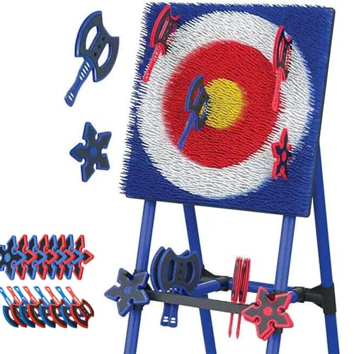 ZephyrGlow Axt Wurfspiel Set, mit Sicherheitsdartscheibe, Inkl. 8 Wurfbeilen und 8 Magnettip-Dartpfeilen, Wettkampfzubehör Indoor/Outdoor von ZephyrGlow