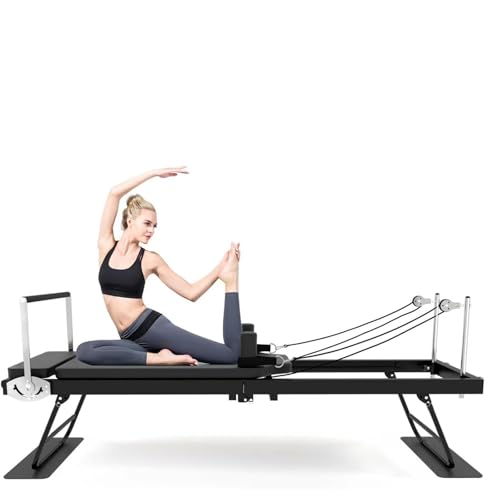 ZephyrGlow Foldable Pilates Reformer Machine mit Stahlstruktur, hohe Gewichtskapazität, perfekt für Heimtraining und Studio-Use,SpringType-Black ZephyrGlow Foldable Pilates Reformer Machine mit Stahlstruktur, hohe Gewichtskapazität, perfekt für Heimtraining und Studio-Use,SpringType-Black von ZephyrGlow