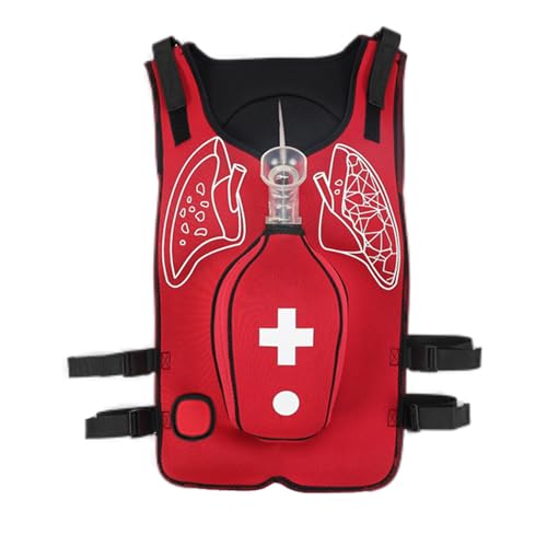 ZephyrGlow Heimlich-Manöver-Simulator mit Atemwegsobstruktionstraining, verstellbare Trainingsweste für Ersthelfer und Schüler, inklusive Back-Tap-Identifikationsmodul,Red-Adults von ZephyrGlow