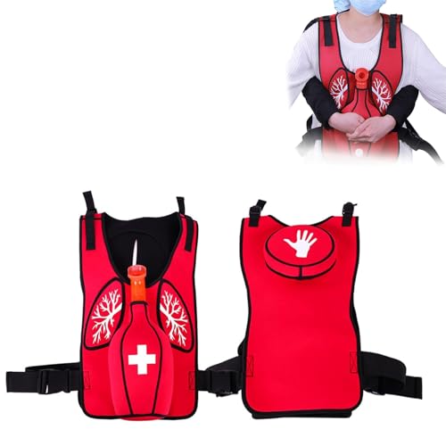 ZephyrGlow Notfallausrüstung für Erwachsene: Trainingsweste mit Atemwegsobstruktion, Heimlich-Handgriff-Training und Backshot-Funktion, optimale Lernhilfe,Red-Adults von ZephyrGlow