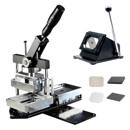 ZephyrGlow Professionelle Button Maker Maschine mit integrierter Schneidvorrichtung, 100 Teile Set für Kühlschrankmagnete und DIY-Projekte,90 * 65mm von ZephyrGlow
