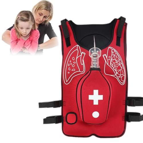 ZephyrGlow Simulator für Atemwegsobstruktion mit Trainingsweste, Heimlich-Handgriff-Demonstration und verstellbaren Trägern, ideal für Schülerunterricht und Notfallkurse,Red-Adults von ZephyrGlow