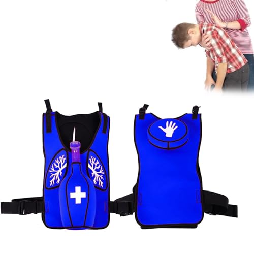ZephyrGlow Trainingsweste für Ersthelfer mit Atemwegsobstruktionstraining, Heimlich-Manöver-Simulator und verstellbaren Hüftgurten, tragbare Lernhilfe für Notfallfälle,Blue-Children von ZephyrGlow