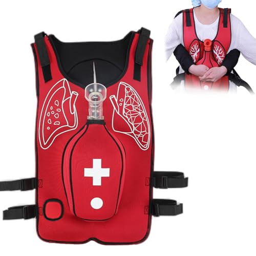 ZephyrGlow Trainingsweste zur Lernhilfe des Heimlich-Griffs, Atemwegsobstruktionssimulator mit Rückstoßfunktion, geeignet für medizinische Fakultäten und Erste-Hilfe-Kurse,Red-Adults von ZephyrGlow