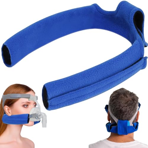 CPAP Nackenpolster, CPAP Maske Kopfbedeckung Abdeckung, Premium Schlafapnoe Maske Nackenpolster - Universelle Größe für erholsamen Schlaf - Inklusive hochwertiger Gurtbezüge, Gesichtspads (Blue) von ZephyrHome