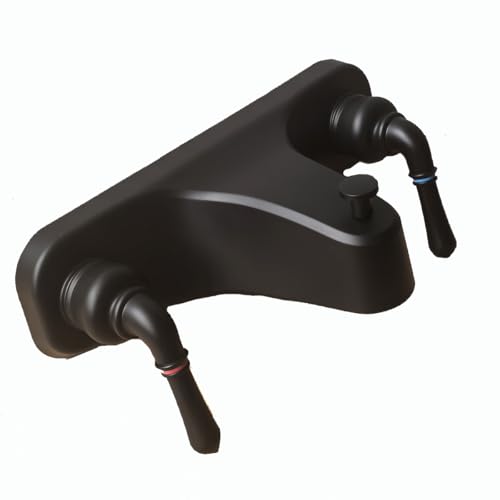 Mobilheim Center-Set Wannen-/Duscharmatur, 20,3 cm Wasserhahn, sparsam, zwei Griffe, klassischer Wannen- und Duscharmatur-Umsteller für Handbrause (mattschwarz) von ZephyrJazz