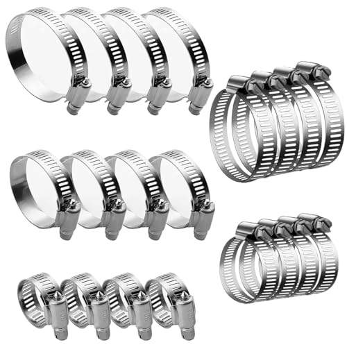 Zephyra 20 Stück Schlauchschellen aus Edelstahl 304 Set, 5 Größen von 6-51 mm, Verstellbare Rohrschellen für Garten, Pool, Waschmaschine und Haushaltsinstallation von Zephyra