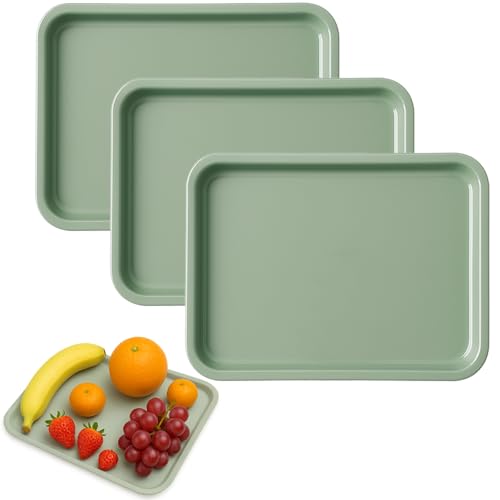 Zephyra 3 Stück Serviertablett Kunststoff Rechteckig rutschfest Teetablett Servierplatten für Küche, Esszimmer, Café, Hotel, Wiederverwendbar, 24.8 x 17.8 cm - Grün Zephyra 3 Stück Serviertablett Kunststoff Rechteckig rutschfest Teetablett Servierplatten für Küche, Esszimmer, Café, Hotel, Wiederverwendbar, 24.8 x 17.8 cm - Grün von Zephyra