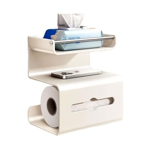 Badezimmerregale, Toilettenpapierhalter zur Wandmontage, 3-stufiger multifunktionaler Toilettenpapierhalter mit Aufbewahrung, Toilettenpapierspender aus Kohlenstoffstahl ohne Bohren , für Badezimmer/W Badezimmerregale, Toilettenpapierhalter zur Wandmontage, 3-stufiger multifunktionaler Toilettenpapierhalter mit Aufbewahrung, Toilettenpapierspender aus Kohlenstoffstahl ohne Bohren , für Badezimmer/W von Zephyria