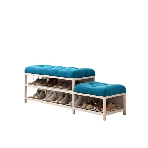 Flurbank mit Schuhplatz Entry Shoe Stool Home Entrance Seatable Bench Simple Multifunktionaler Schuhorganizer-Hocker für Vor(Blue,80cm) von Zephyria