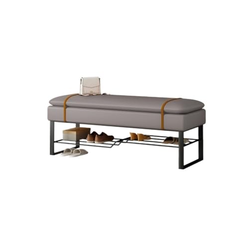Flurbank mit Schuhplatz Hallway shoe bench with storage function, simple bedside bench Multifunktionaler Schuhorganizerhocker vor(Gray,80cm) von Zephyria