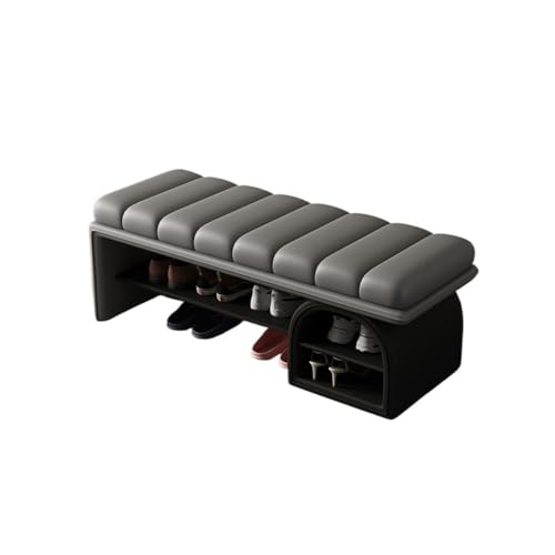Flurbank mit Schuhplatz Shoe Bench Multi-functional Long Seating Stool for Hallway & Shoe Storage Multifunktionaler Schuhorganizerhocker für Vor(Gray,80cm) von Zephyria