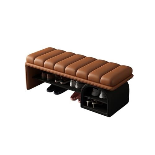 Flurbank mit Schuhplatz Shoe Bench Multi-functional Long Seating Stool for Hallway & Shoe Storage Multifunktionaler Schuhorganizerhocker für Vor(Orange,80cm) von Zephyria