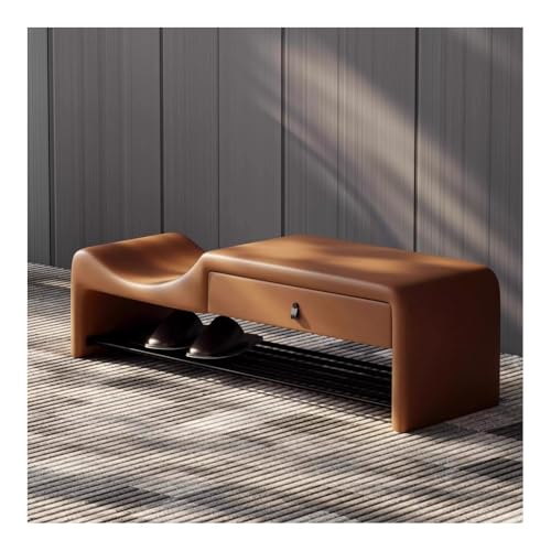 Flurbank mit Schuhplatz Shoe Bench with Storage, Metal Shoe Rack for Home Entryway Multifunktionaler Schuhorganizer für Vor(Yellow,120cm) von Zephyria