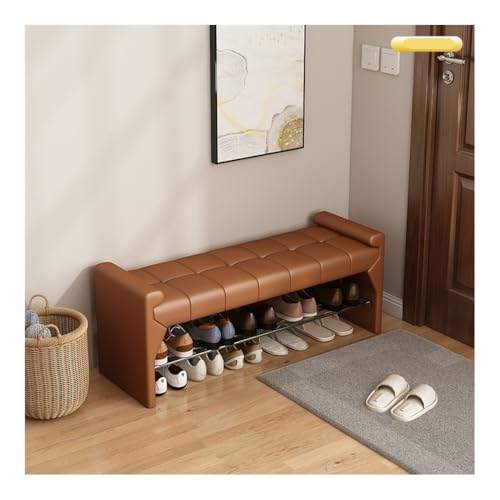 Flurbank mit Schuhplatz Shoe-changing stool - A soft-padded shoe-wearing bench for the entrance foyer Multifunktionaler Schuhorganizer für vor(Orange,80cm) von Zephyria