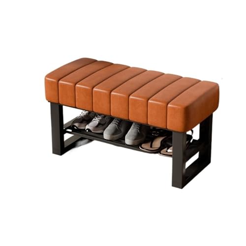 Flurbank mit Schuhplatz Soft Padded Entryway Bench - Shoe Bench for Hallway, Sturdy & Compact Multifunktionaler Schuhorganizerhocker für Vor(Orange,80cm) von Zephyria