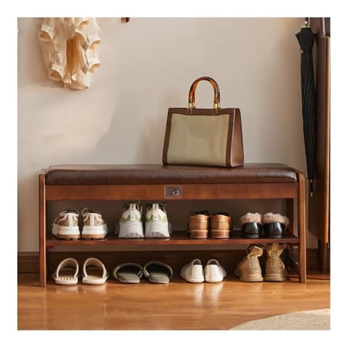 Flurbank mit Schuhplatz Solid Wood Storage Bench - Entryway Shoe Bench Seat with Hidden Compartment Multifunktionaler Schuhorganizerhocker bis vor(80cm) von Zephyria