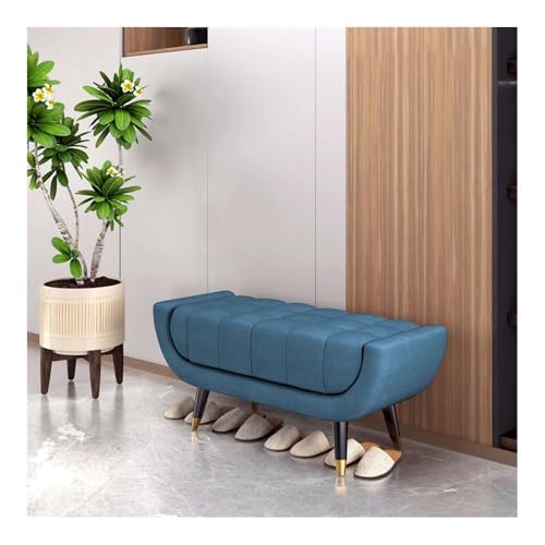 Flurbank mit Schuhplatz Upholstered Shoe Bench, Entryway Sitting Stool for Bedroom Living Room Multifunktionaler Schuhorganizer-Hocker für Vor(Blue,100cm) von Zephyria