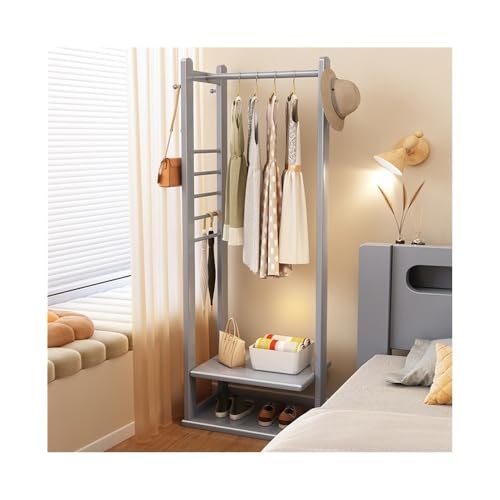 Freistehender Garderobenständer Massivholz Eckgarderobe Boden Schlafzimmer Haushalt Kleiderbügel Eckregal Kleine Wohnung Garderobe Lagerregal Moderner Garderobenbaum für Aufhängen von Jacken,(Gray) Freistehender Garderobenständer Massivholz Eckgarderobe Boden Schlafzimmer Haushalt Kleiderbügel Eckregal Kleine Wohnung Garderobe Lagerregal Moderner Garderobenbaum für Aufhängen von Jacken,(Gray) von Zephyria