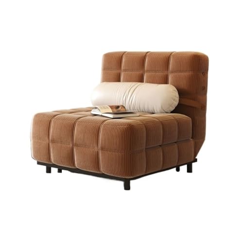 Zephyria Platzsparendes Schlafsofa mit bequemer Matratze, 5-Fach verstellbares Klappsofa, gepolsterter Schlafsessel for das Wohnzimmer Modernes Klappbett für kleine Räume, Wohnung(Caramel) von Zephyria