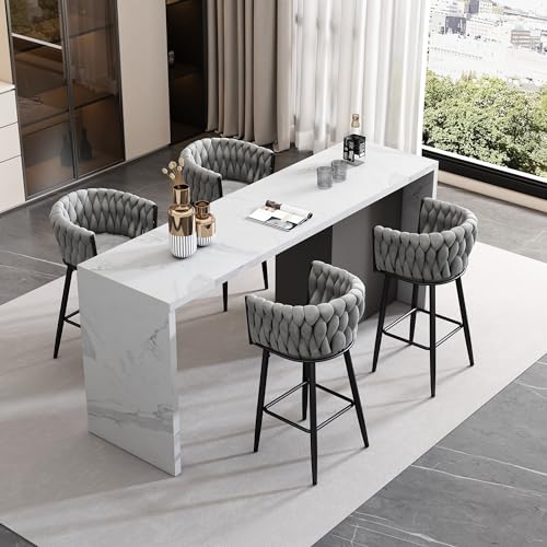 Zepneiy Esszimmerstühle 4er Set drehbar, Drehstuhl Vier Stützbeinen aus Metall, Stuhl luxuriöses Wohnzimmer Aus Samt Grau von Zepneiy