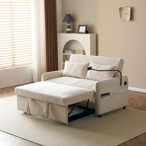 Zepneiy Modernes Multifunktionssofa mit verstellbarer Rückenlehne, Telefonhalterung und USB-Ladeanschluss, Beige Zepneiy Modernes Multifunktionssofa mit verstellbarer Rückenlehne, Telefonhalterung und USB-Ladeanschluss, Beige von Zepneiy