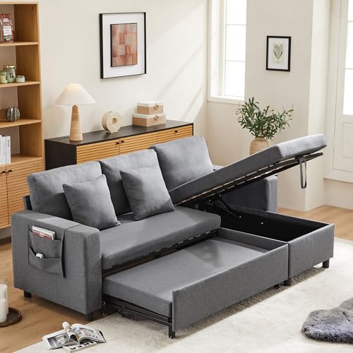 Zepneiy Sofa mit Schlaffunktion, Big Sofa 3 Sitzer Sofa L Form Modernes Design, Chaiselongue mit Stauraum und Taschenbecherhalter, Wohnzimmer Möbel Schlafsofa, Links und Rechts Austauschbar Zepneiy Sofa mit Schlaffunktion, Big Sofa 3 Sitzer Sofa L Form Modernes Design, Chaiselongue mit Stauraum und Taschenbecherhalter, Wohnzimmer Möbel Schlafsofa, Links und Rechts Austauschbar von Zepneiy