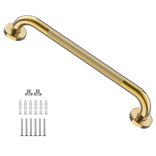 Zepolu Haltegriff für die Dusche, 61 cm, Edelstahl, rutschfest, mit gerändeltem Griff, goldene Sicherheits-Balance-Unterstützung, WC-Hilfe, Handlauf, strukturierter Griff für Behinderungen, ältere Zepolu Haltegriff für die Dusche, 61 cm, Edelstahl, rutschfest, mit gerändeltem Griff, goldene Sicherheits-Balance-Unterstützung, WC-Hilfe, Handlauf, strukturierter Griff für Behinderungen, ältere von Zepolu