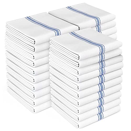 Zeppoli Classic Küchentücher - 30 Pack - 14" x 25" - 100% natürliche Baumwolle Küche Geschirrtücher - wiederverwendbare Reinigungstücher - blaue Geschirrtücher - super saugfähig - Handtücher von Zeppoli