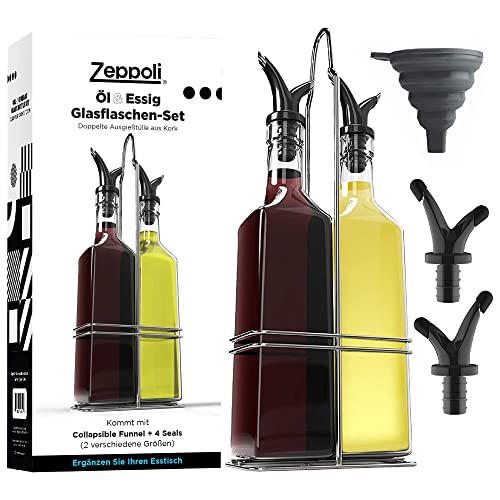 Zeppoli COMINHKG128796 Oil and Vinegar Bottles RYL-78892001, Edelstahl Glas, Transparent von Zeppoli