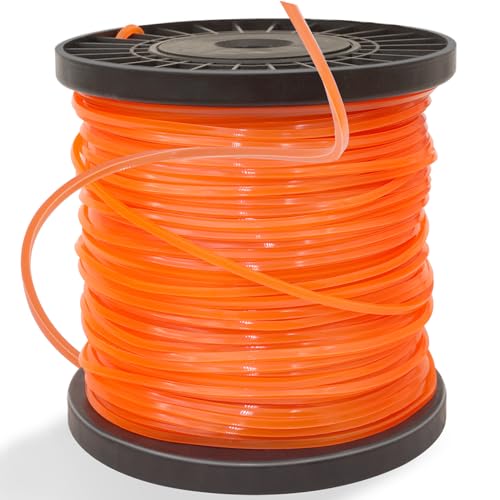 Zeqeey Mähfaden Trimmerfaden Nylon Quadratischer Rasentrimmerfaden 0,095 Zoll 2,4 mm x 100 m Nylonschnur für Garten Rasentrimmer und Elektro-Trimmer, Orange J24X von Zeqeey