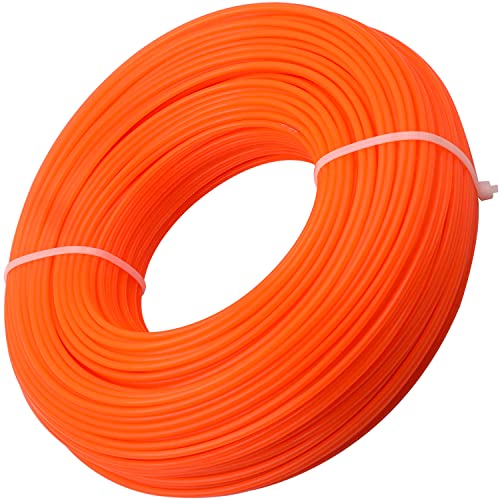 Zeqeey Trimmerfaden Nylon Mähfaden Durchmesser 2,4mm Länge 100m Rund Rasentrimmer Faden Unkraut Trimmer Freischneider Fäden für Park Garden Yard Rasen Gras und Unkraut, Orange von Zeqeey