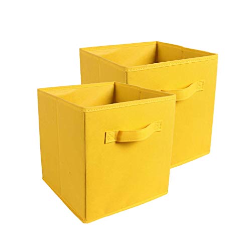 Zer Faltbare Aufbewahrungswürfel - Verdickung Faltbare Stoffboxen Haushalt Würfel Aufbewahrungsbox - feuchtigkeitsdicht, staubdicht, geruchlos (gelb) von Zer