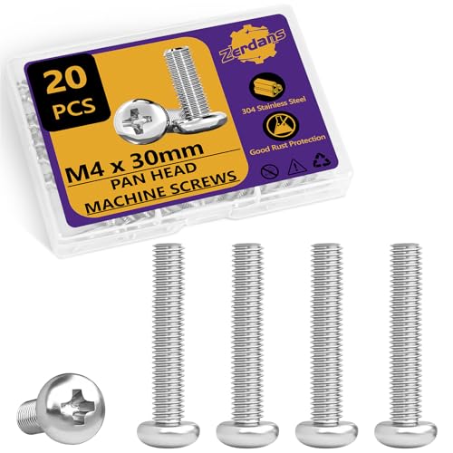 20 Stück Möbelschrauben M4–304 Rostfrei| Linsenkopfschrauben Edelstahlschrauben-Griffschrauben für Möbelverbinder-M4 x 30 mm | Gewindeschrauben-Verbindungsschrauben-Schränke-Maschinenschrauben 20 Stück Möbelschrauben M4–304 Rostfrei| Linsenkopfschrauben Edelstahlschrauben-Griffschrauben für Möbelverbinder-M4 x 30 mm | Gewindeschrauben-Verbindungsschrauben-Schränke-Maschinenschrauben von ZerDans