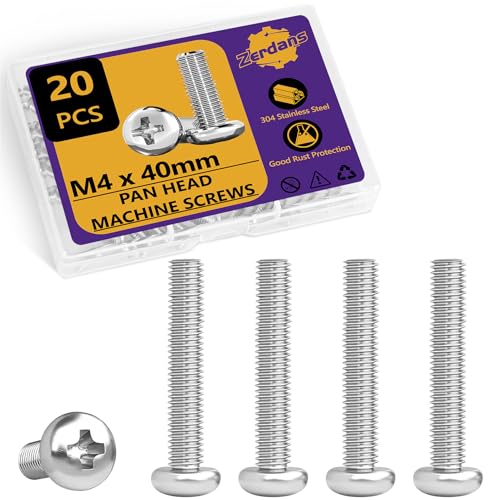 20 Stück Möbelschrauben M4–304 Rostfrei| Linsenkopfschrauben Edelstahlschrauben-Griffschrauben für Möbelverbinder-M4 x 40 mm | Gewindeschrauben-Verbindungsschrauben-Schränke-Maschinenschrauben 20 Stück Möbelschrauben M4–304 Rostfrei| Linsenkopfschrauben Edelstahlschrauben-Griffschrauben für Möbelverbinder-M4 x 40 mm | Gewindeschrauben-Verbindungsschrauben-Schränke-Maschinenschrauben von ZerDans
