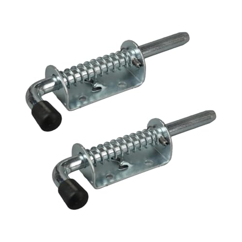 2 Stück Federriegel aus Edelstahl, 128 mm, robuste Federbolzen für Garagentor, Garten, Schrank, verbesserte Sicherheit für Haus und Möbel (Silber) von Zerabidpro