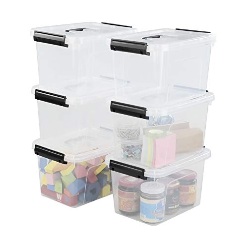Zerdyne 6er-Set Durchsichtige Aufbewahrungsboxen aus Kunststoff, Plastikbox mit Deckel, 5 l von Zerdyne