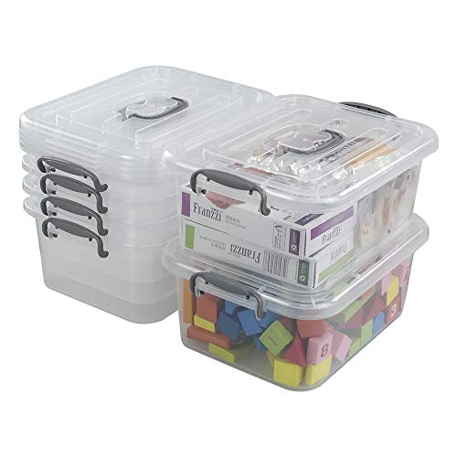 Zerdyne 7 L Durchsichtige Aufbewahrungsboxen mit Deckel, Plastikboxen, Aufbewahrungsbox Kunststoff, 6-teiliges Set von Zerdyne