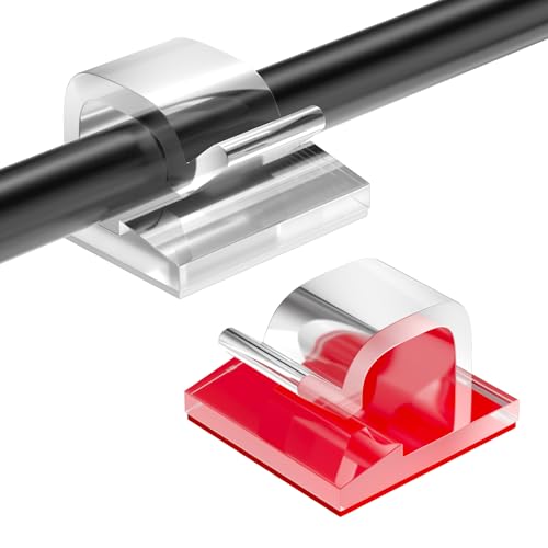 Zeripikfoasp 150 Stück Kabelhalter Selbstklebend, Kabelclips Schreibtisch, Kabelführung Organizer Haken Draht Halter, Kabelklemmen, für Kabelbefestigung, Lichterkette und Dekoartikel (Transparent) von Zeripikfoasp