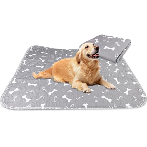 Zeripikfoasp 2 Stück Waschbar Haustier Urinunterlage, Saugfähig Wiederverwendbare Welpenunterlagen Matte, Hundematte Bodenschutz, Trainingsunterlagen Welpen für Hunde, Katzen, Meerschweinchen(81x70cm) von Zeripikfoasp