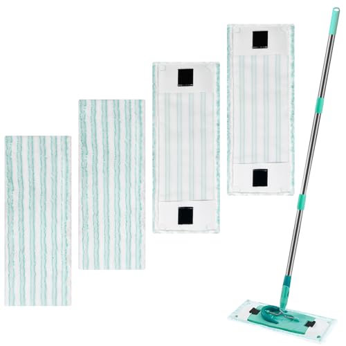 Zeripikfoasp 4 Stück Wischbezug Kompatibel mit Leifheit Clean Twist M Ergo Micro Duo, Bodenwischer Ersatzbezug, Wischbezug Ersatz, Mikrofaser Mopptuchbezug, Effiziente Wasseraufnahme, für Alle Böden von Zeripikfoasp