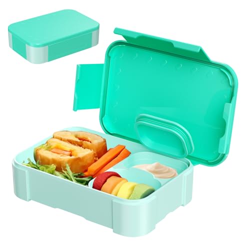 Zeripikfoasp Brotdose Kinder mit Fächern 900ML, Lunchbox Seeblau Bento Box BPA-frei, Jausenbox Auslaufsichere für Mikrowellen und SpüLmaschinen, Brotzeitbox für Schule, Arbeit, Picknick von Zeripikfoasp