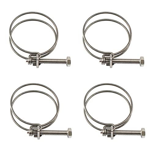 (4 Stück) 80–85 mm Doppeldraht-Schlauchschellen, Rohrschellen, 304 Edelstahl-Schlauchschellen von Zerniple