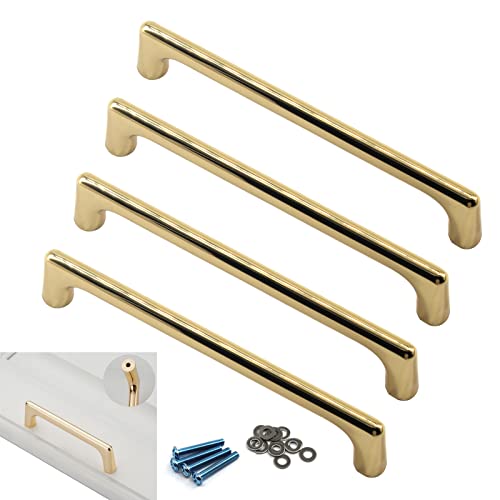 128 mm goldfarbener Griff aus massiver Zinklegierung für Schubladen und Kleiderschrank, für Küchenschränke, Schrankgriffe (4 Stück) von Zerniple